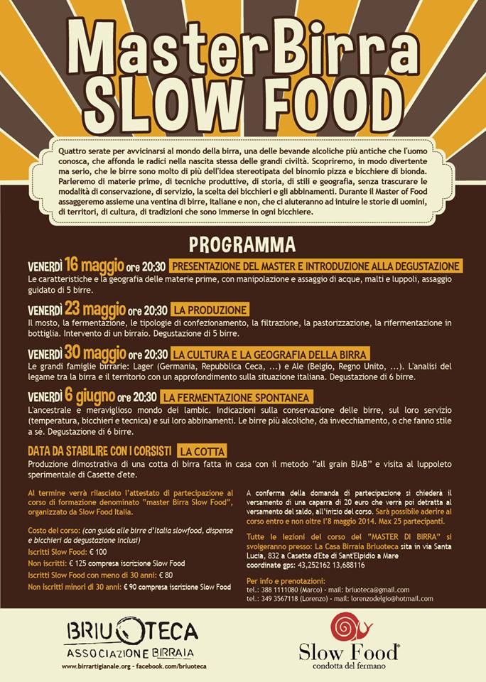 corso birra slow food