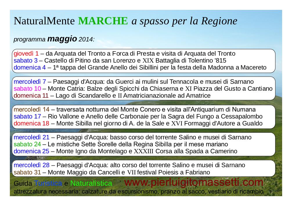 passeggiate ed escursioni mese di Maggio