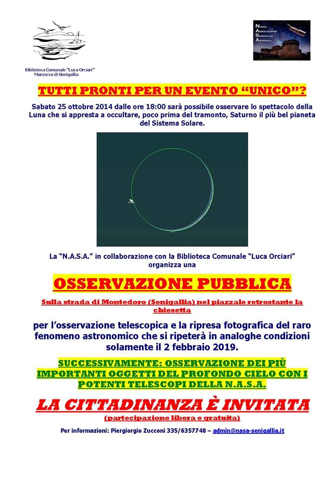 occultazione di saturno NASA