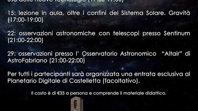 corso astronomia