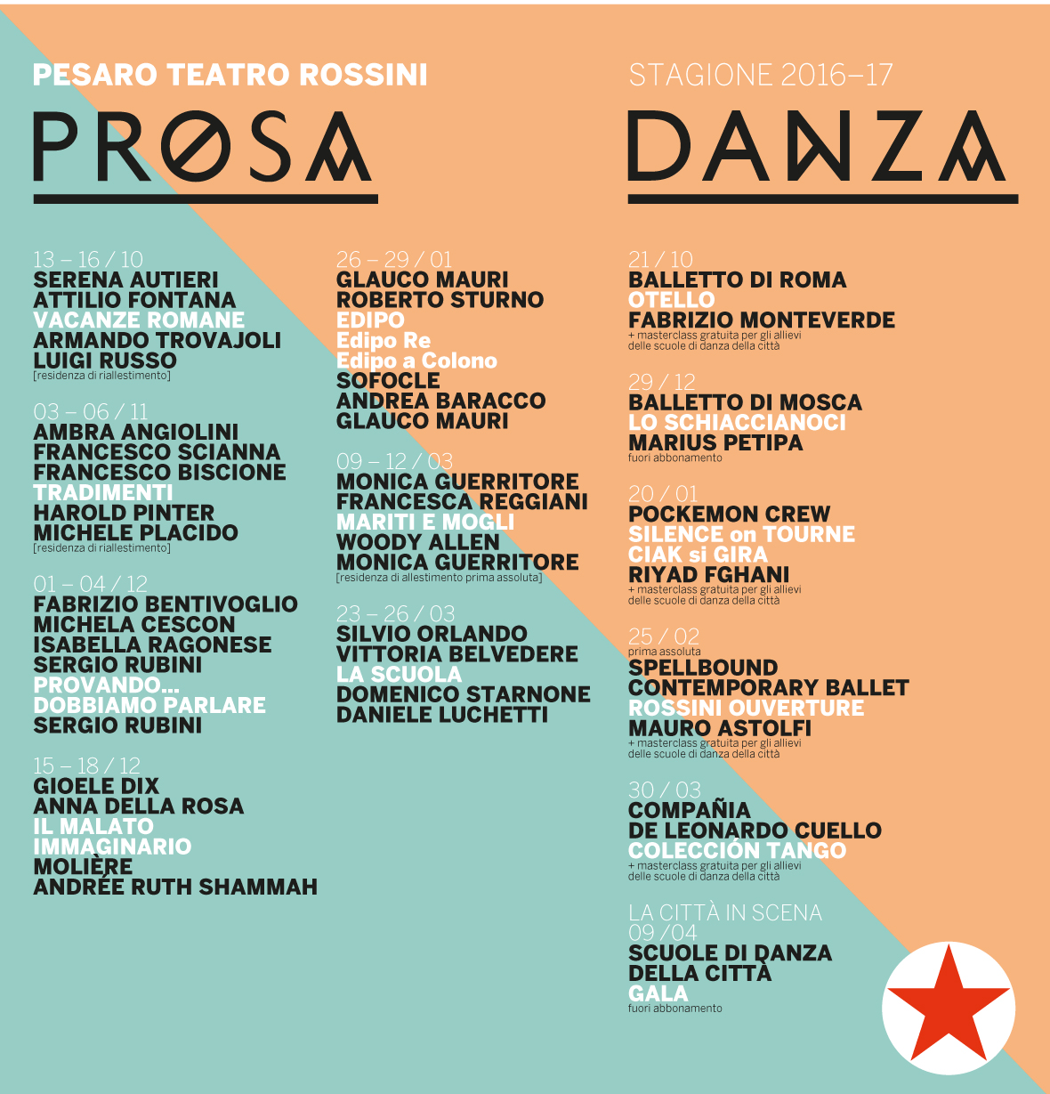 prosa e danza a Pesaro