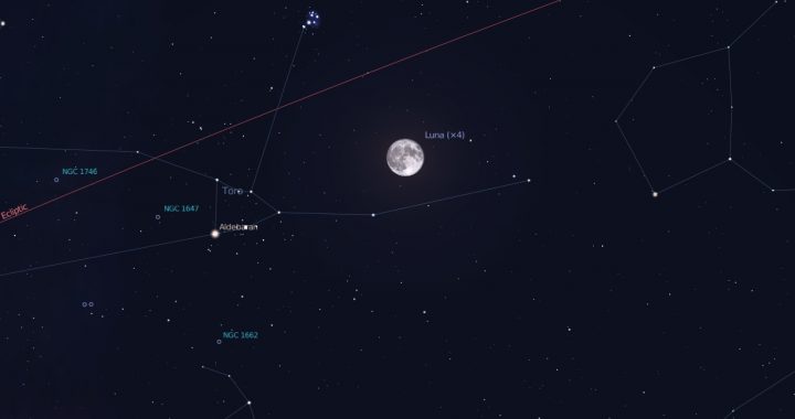 congiunzione luna pleiadi