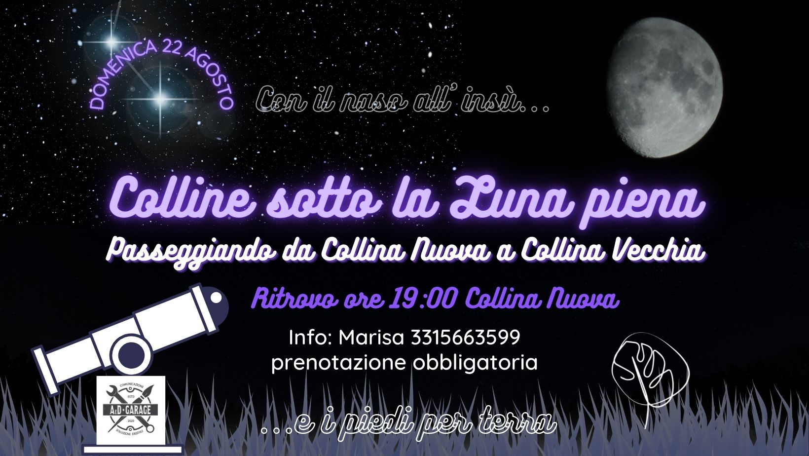 Colline sotto la luna piena